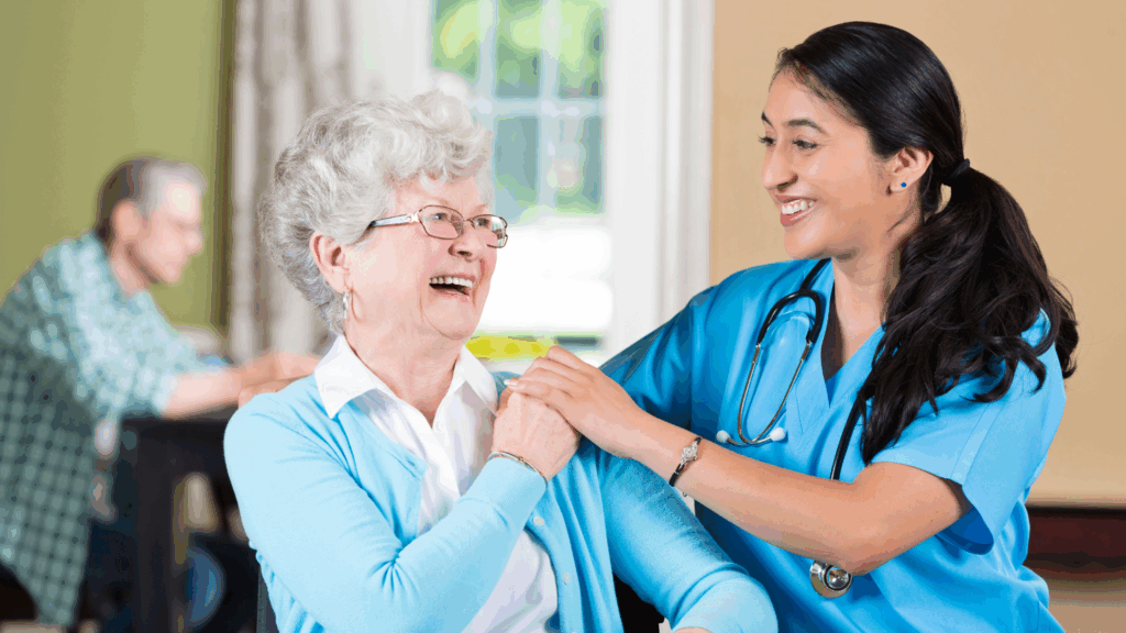 Nurse Helping an Elderly lady
